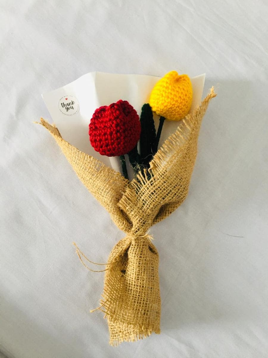 Crochet Tulip Bouquet | Handmade Forever Flowers | Gift Ready |