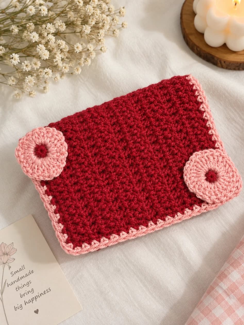 Handmade Mehroon Crochet Wallet for Women | Stylish Coin Purse 👛